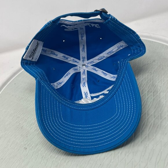 Titleist FootJoy Hat One Size Pro V1 Golf Cap Blue Adjustable Strap 100% Cotton - Picture 9 of 11
